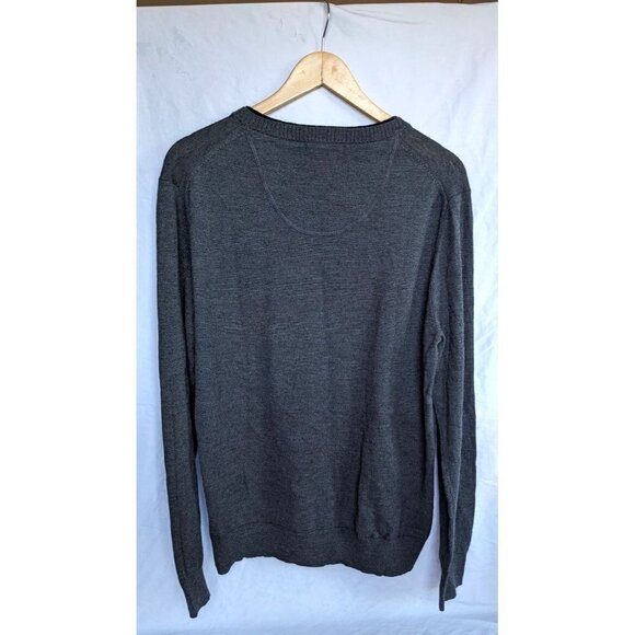 INC INTERNATIONAL CONCEPTS Gray Merino Wool Blend Sweater V-Neck Size L - Picture 5 of 5